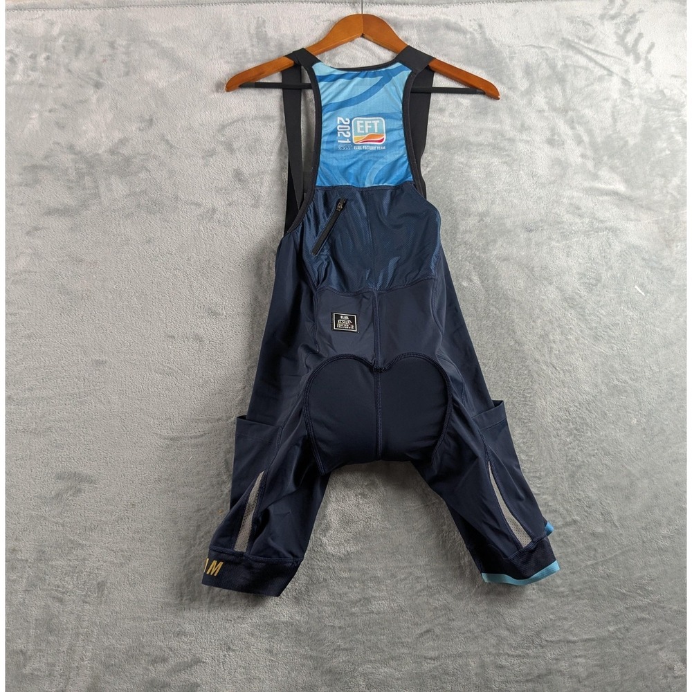 Eliel Factory Team Cycling Bib Shorts Mens Large Blue Padded USA Made EFT READ